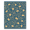 Golden Sea Turtle Swirl Navy Rug