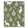 White Fox And Fern Botanical Rug
