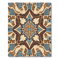 Earthy Blue Abstract Mandala Rug