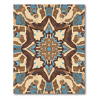 Earthy Blue Abstract Mandala Rug
