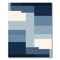 Indigo Slate Tonal Gradient Blocks Rug