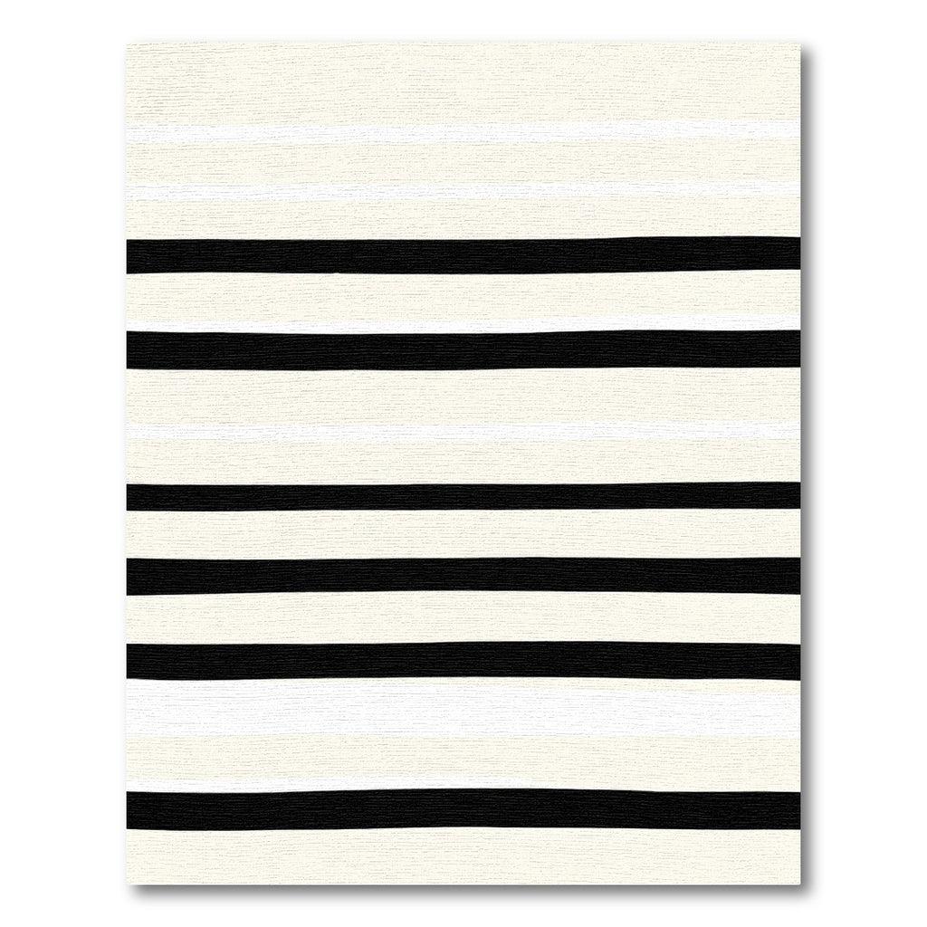 Cream And Black Wide Stripe Rug