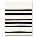 Cream And Black Wide Stripe Rug