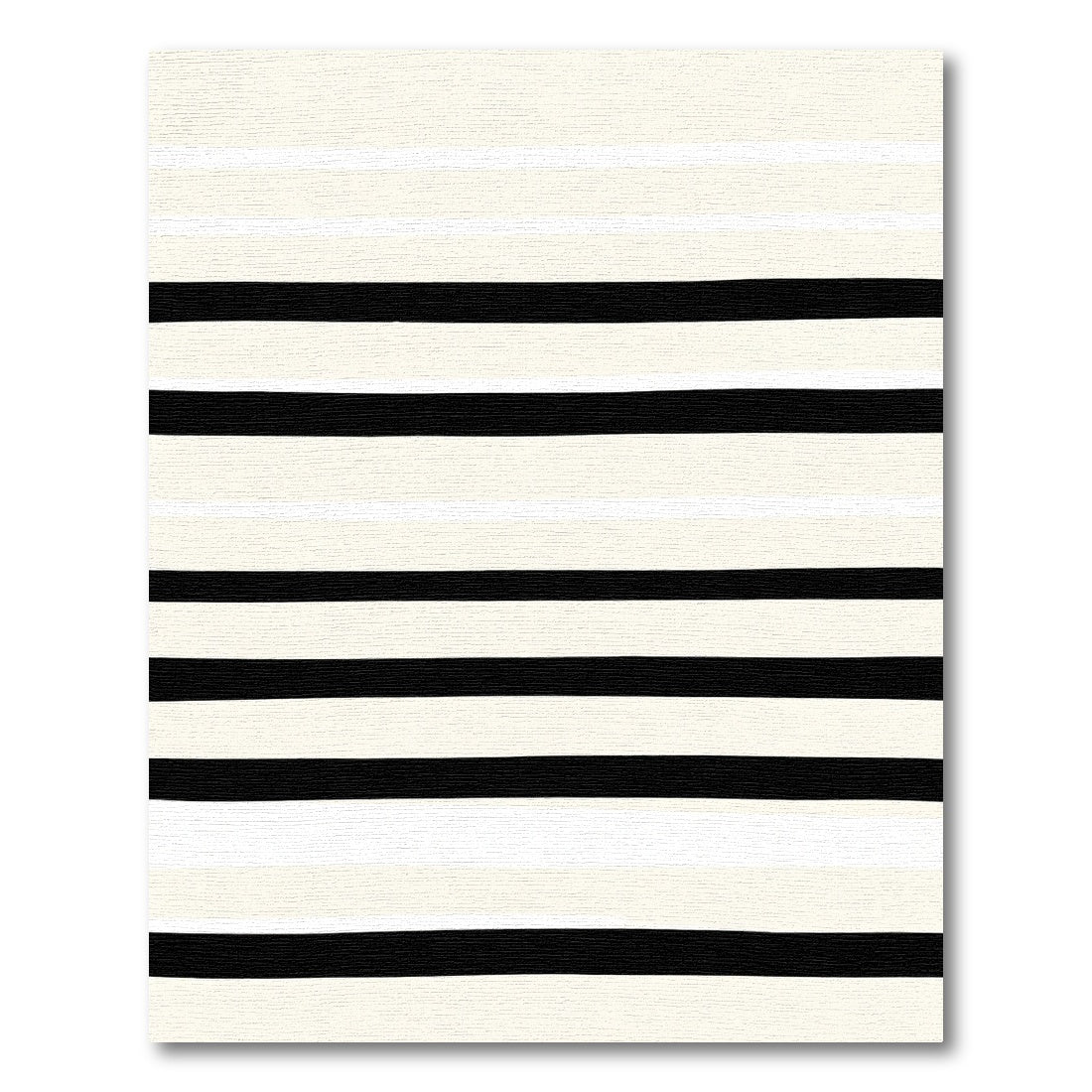 Cream And Black Wide Stripe Rug