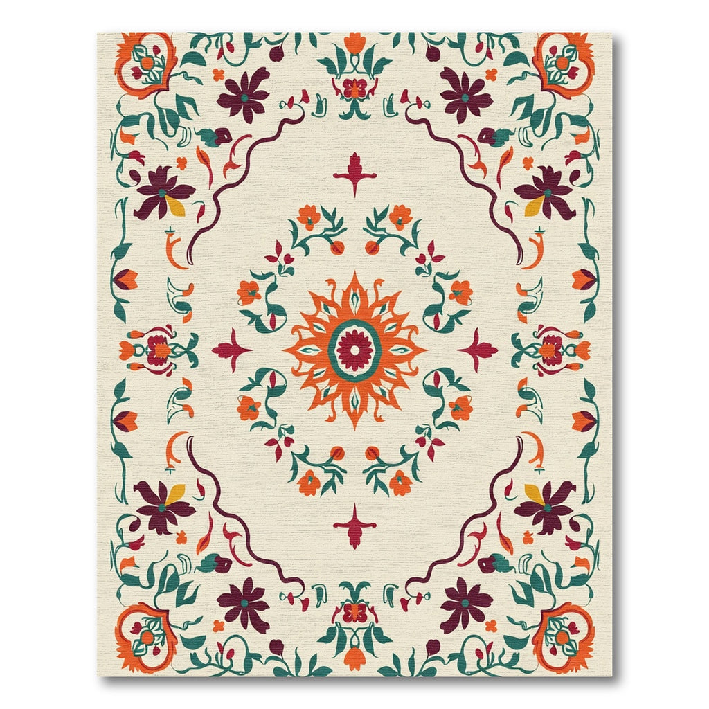 Vibrant Mandala Floral Medallion Rug