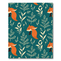 Orange Fox Woodland Botanical Sprigs Rug