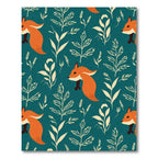Orange Fox Woodland Botanical Sprigs Rug