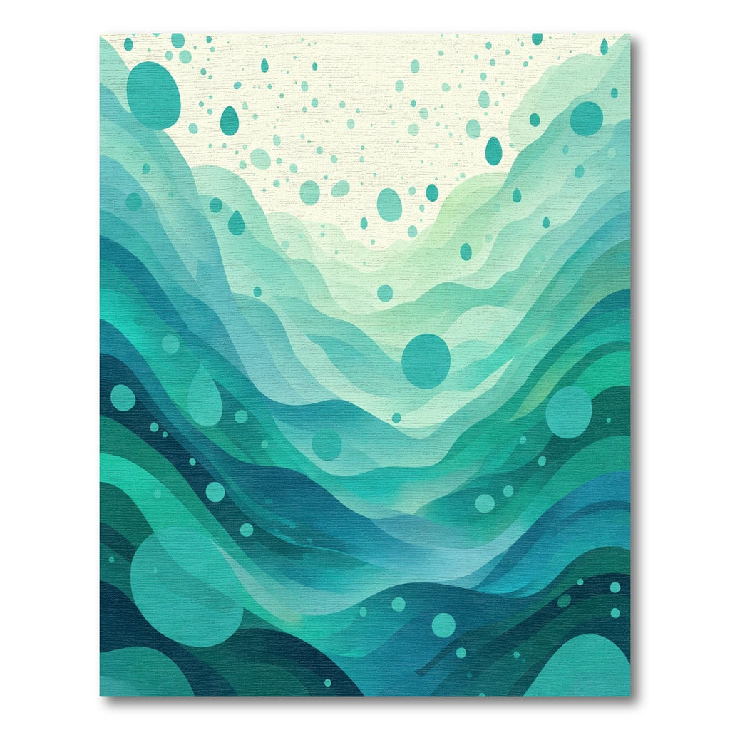 Deep Teal Wave Meadow Rug