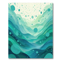 Deep Teal Wave Meadow Rug
