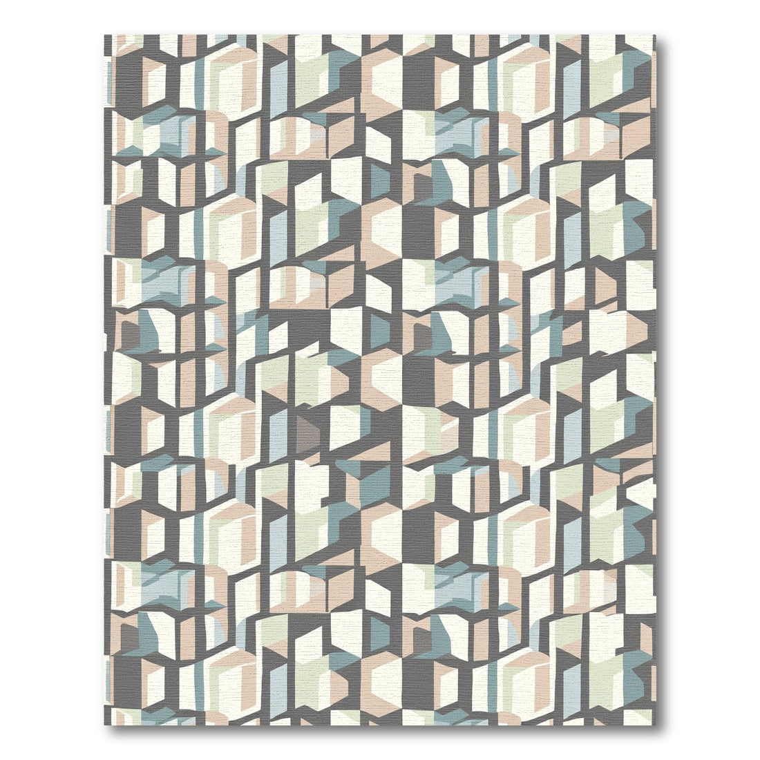 Geometric Cube Illusion Shadow Rug