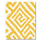 Yellow Geometric Maze Dot Rug