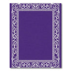 Deep Purple White Floral Border Rug