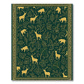 Golden Deer and Foliage Jacquard Rug