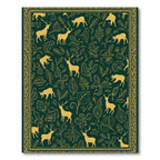 Golden Deer and Foliage Jacquard Rug