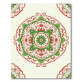 Lush Green Red Floral Medallion Rug