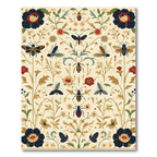 Cream Floral Insect Garden Botanical Rug