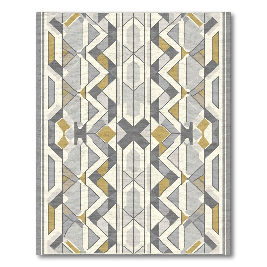 Geometric Art Deco Gold Gray Rug