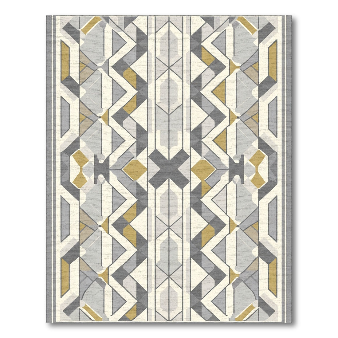 Geometric Art Deco Gold Gray Rug
