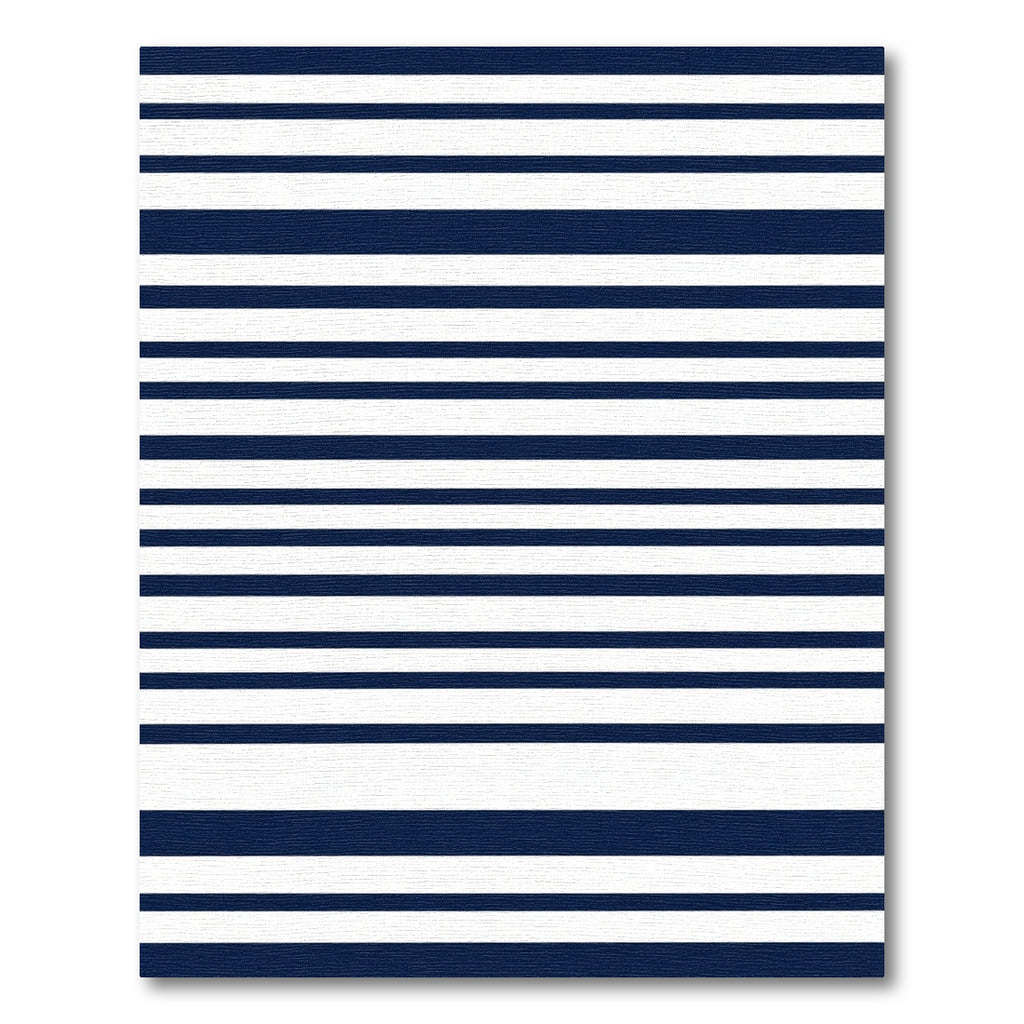 Deep Blue White Horizon Stripes Rug