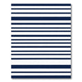 Deep Blue White Horizon Stripes Rug