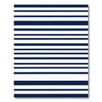 Deep Blue White Horizon Stripes Rug
