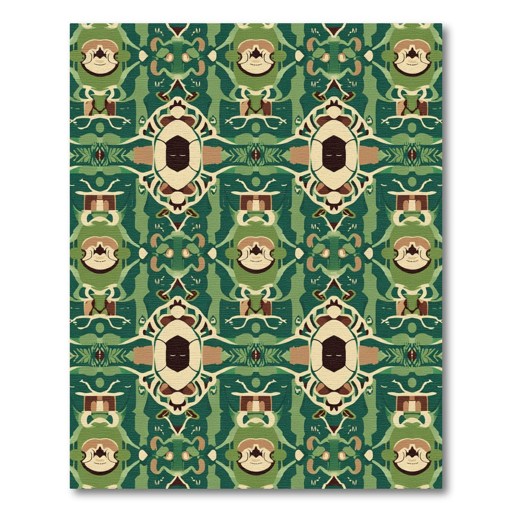 Green Earthy Tones Abstract Organic Rug