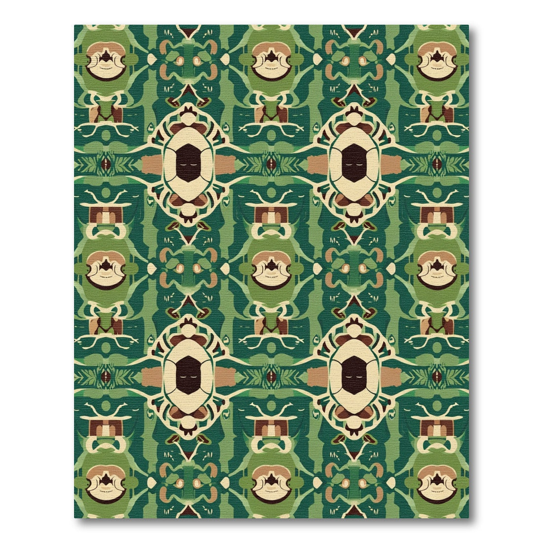Green Earthy Tones Abstract Organic Rug