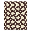 Chic Cream Shapes Dark Brown Background Rug