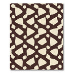 Chic Cream Shapes Dark Brown Background Rug