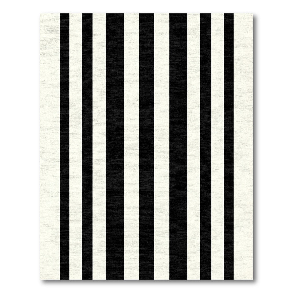 Classic Black White Parallel Lines Rug