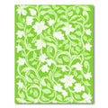 Vibrant Green Floral Vine Swirls Rug