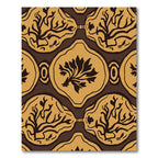 Brown Ochre Organic Tree Medallion Rug