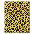 Yellow Black Leopard Print Rug