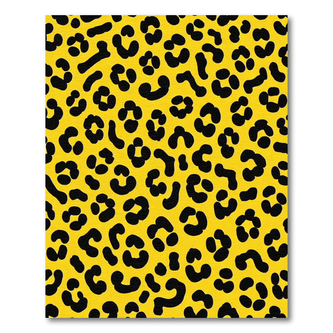 Yellow Black Leopard Print Rug