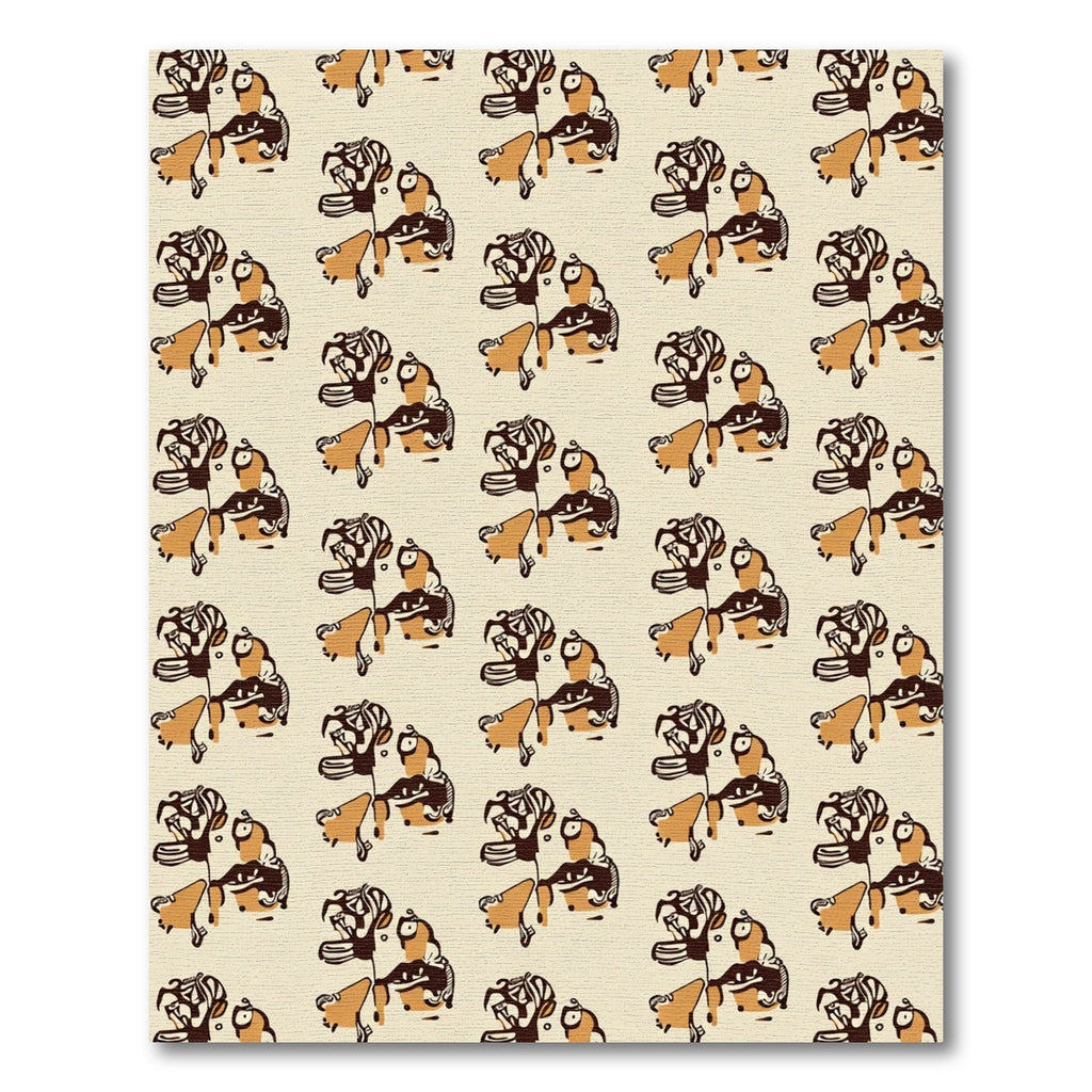 Brown Amber Abstract Floral Arrangement Rug