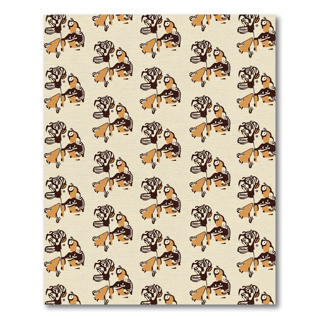 Brown Amber Abstract Floral Arrangement Rug