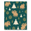 Golden Moose Evergreen Forest Scatter Rug