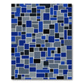 Modern Blue Gray Geometric Composition Rug