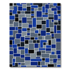 Modern Blue Gray Geometric Composition Rug