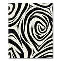 Bold Black White Swirl Stripe Rug