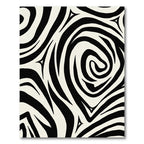 Bold Black White Swirl Stripe Rug