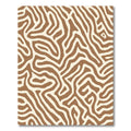 Brown Cream Abstract Maze Rug