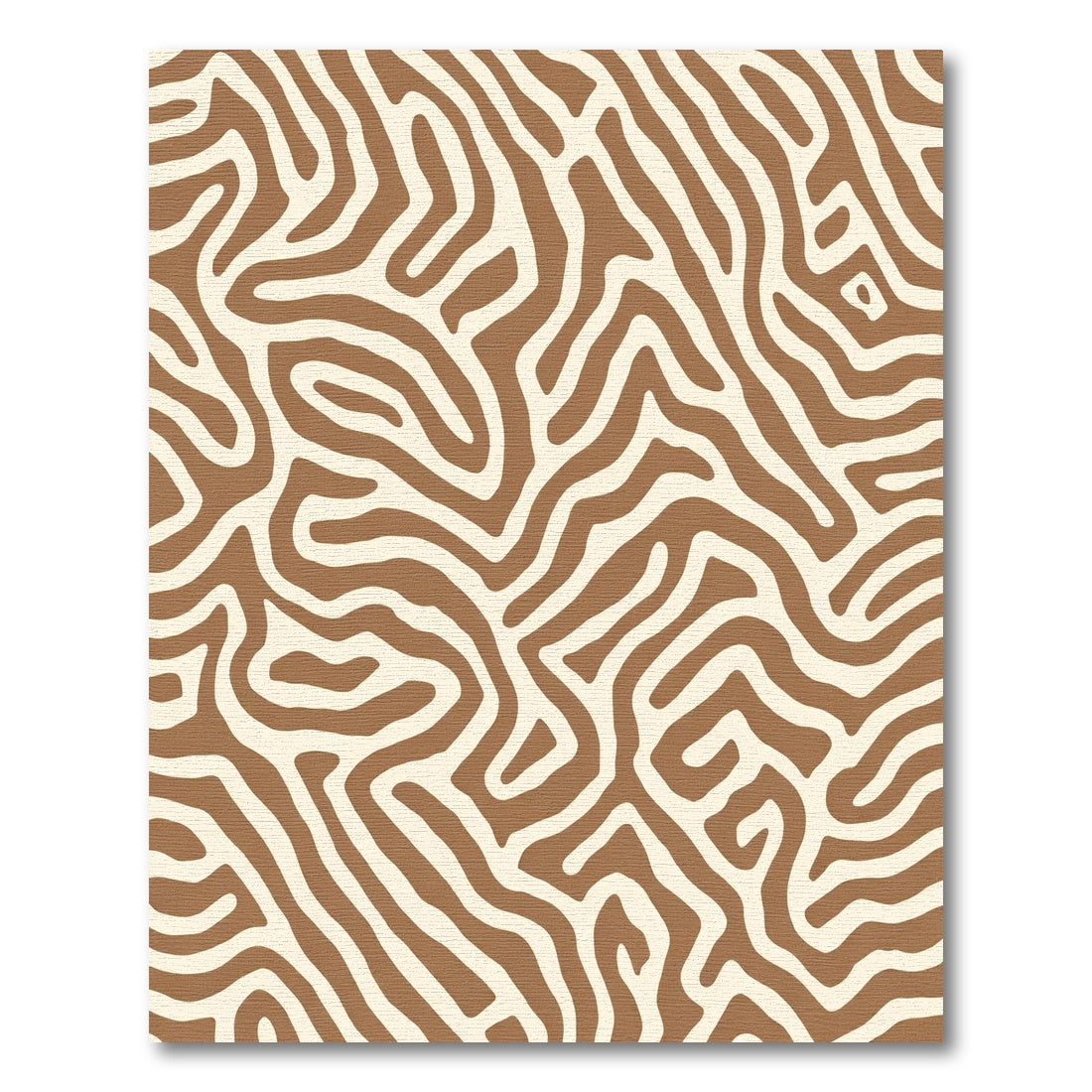 Brown Cream Abstract Maze Rug