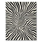 Black Cream Abstract Swirl Zebra Rug