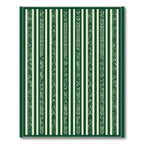 Green White Textured Stripe Rug