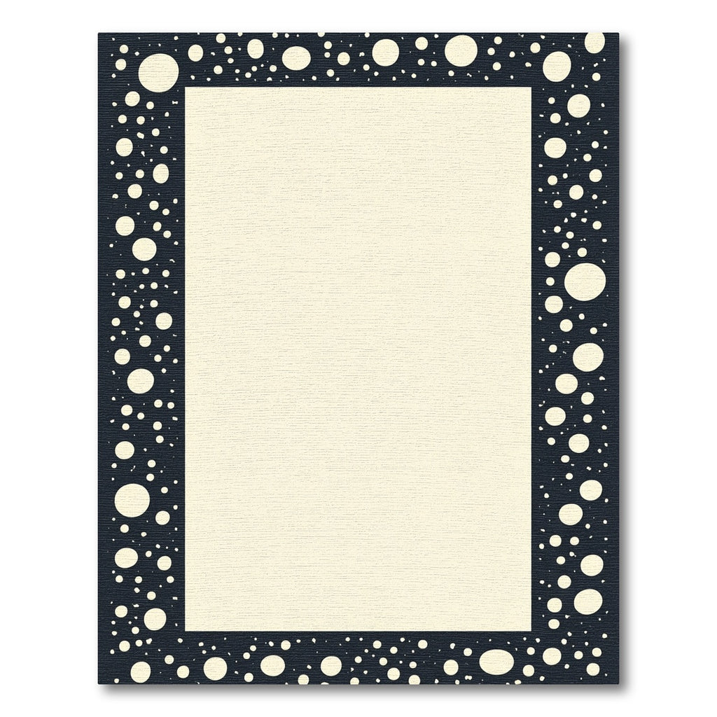 Navy Ivory Spotted Border Rug