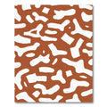 Terracotta White Abstract Organic Shapes Rug