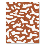 Terracotta White Abstract Organic Shapes Rug