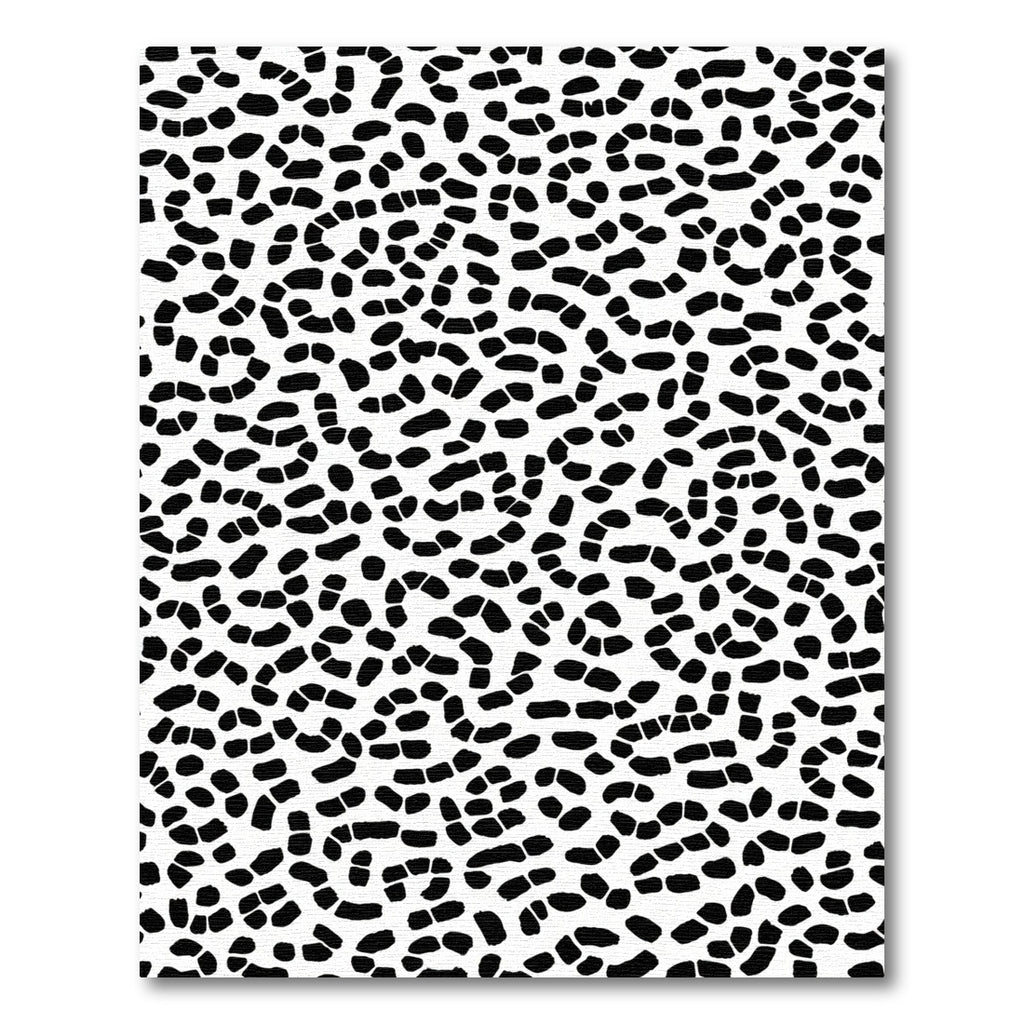 Black Abstract Pebble Scatter Rug
