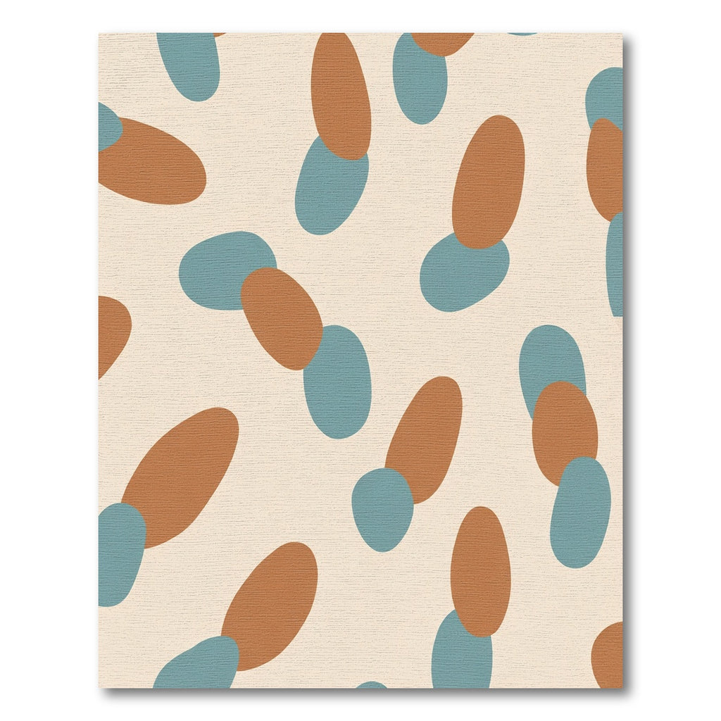 Terra Cotta Blue Organic Shapes Rug